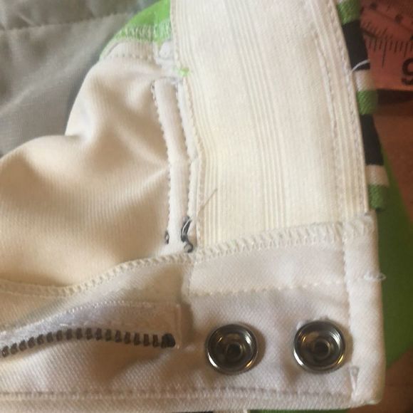 Boombah baseball pants white with green and navy stripes big belt loops - Picture 8 of 8